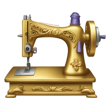 Gold and diamond King’s Favorite Sewing Machine  sticker