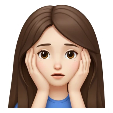 pale brunette girl with long hair face palm sticker