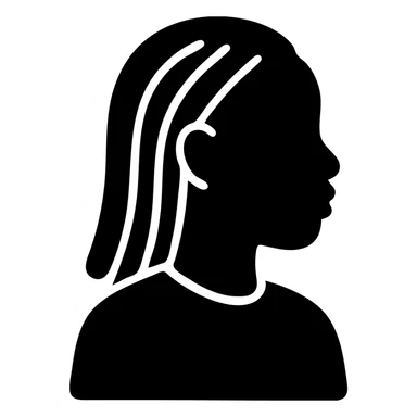 dark skin girl with braids and red shirt sticker