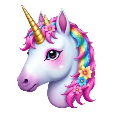 unicorn face with accessories sticker