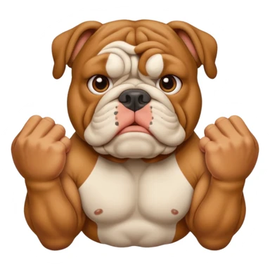BULLDOG WITH STRONG HAND  sticker