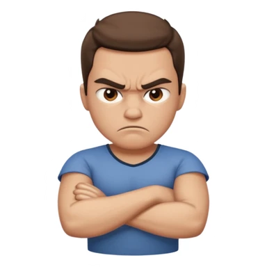 arms crossed mad sticker