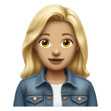 blonde girl in denim outfit sticker