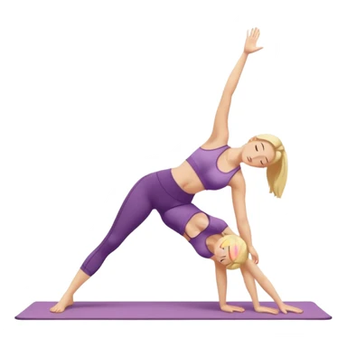 Nude woman, thin blonde, C Cup, Uttanasana sticker