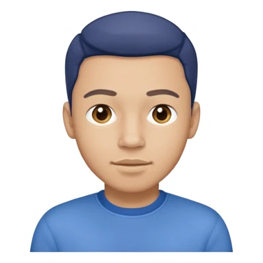 man in blue jumper with a shirt underneath and blue chinos trousers sticker