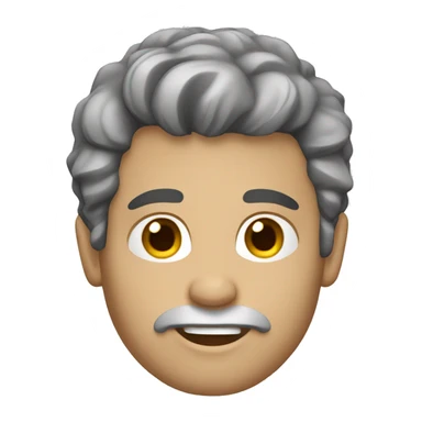 a white man with brown hair and gray eyes and a Caesar hairstyle sticker