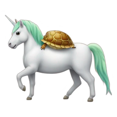 Unicorn with chicken legs and a turtle shell sticker