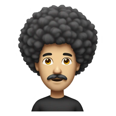 white man afro mustache sticker