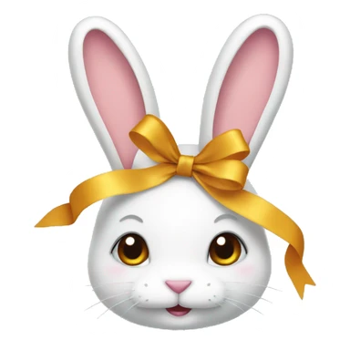 Bunny with ribbon on head sticker