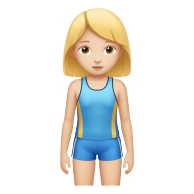 Child swimmer girl standing  only shorts sticker