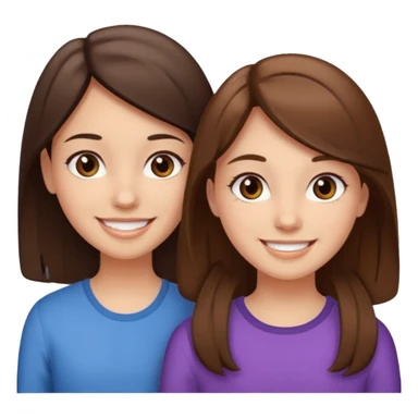 2 Besties g girls one dark brown hair one light brown hair sticker