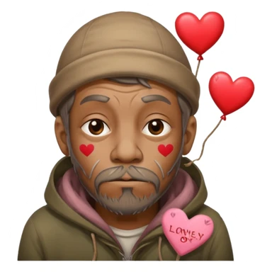 Homeless man with Valentine’s Day decor smelly and ugly  sticker