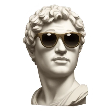 A roman statue with sunglasses sticker
