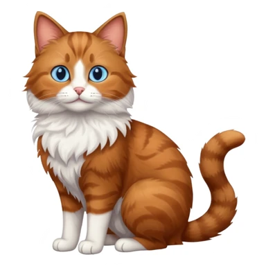 brown cat full body, blue eyes sticker