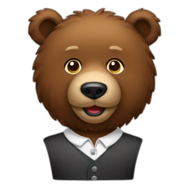 Bartender's brown bear sticker