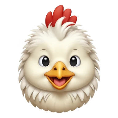 Crie a imagem de uma galinha sorridente sticker