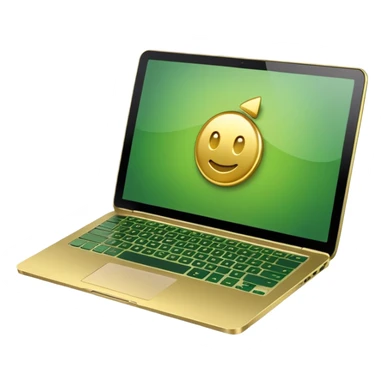 laptop without logotips in golden and green colours sticker