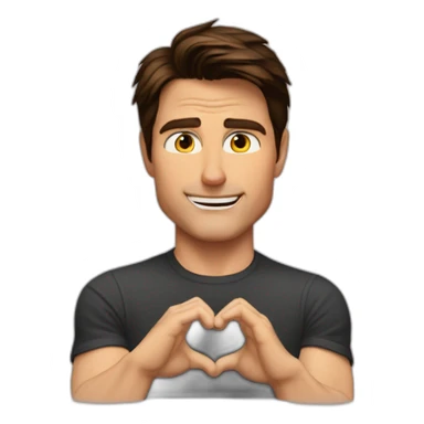 Tom cruise do a heart with his hands sticker