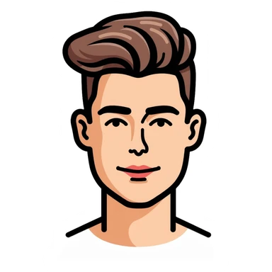 young man face, modern haircut sticker