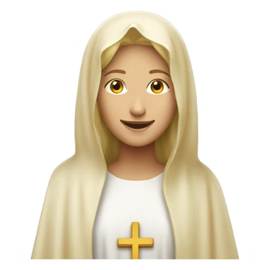 smiling blonde as mother Mary sticker