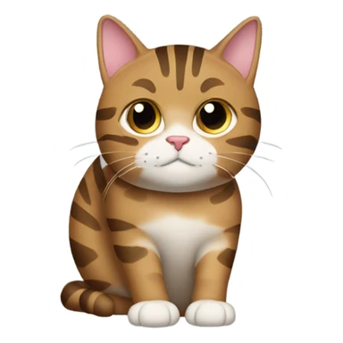 Chubby brown tabby cat  sticker