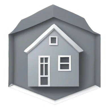 Gray pentagon shape like house  sticker