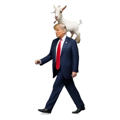Trump walking a goat sticker