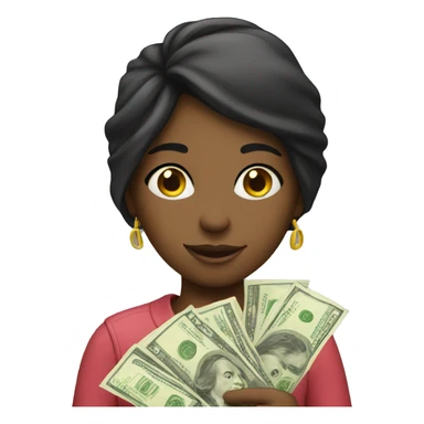 Girl with money  sticker