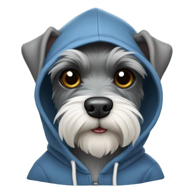 mini schnauzer wearing a hoodie sticker