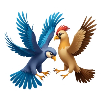 fight between two different birds  sticker