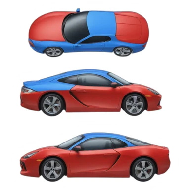 cars red and blue sticker
