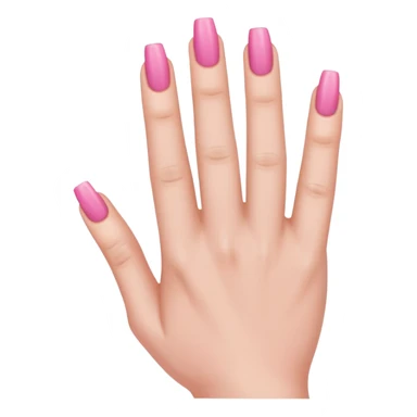 female hand with long square pink nails sticker