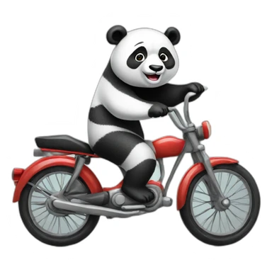 Panda bear riding a bike sticker