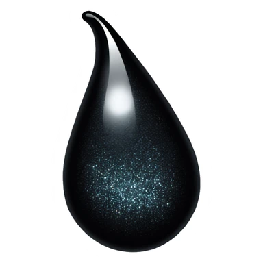 Black glittery teardrop sticker