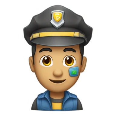 Chico arriba de un poste trabajando sticker