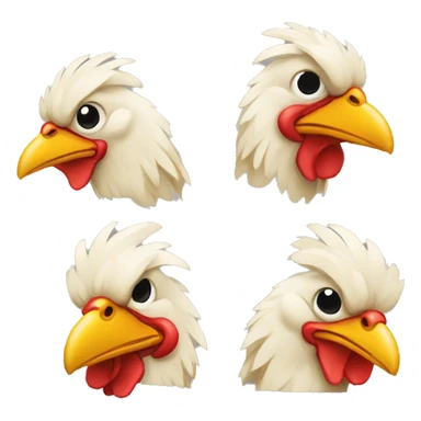 Pollo con cuatro cabezas  sticker