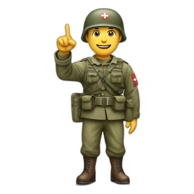 swiss army soldier pointing with hand sticker