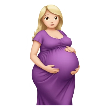 very heavily pregnant overdue woman with very large belly sticker