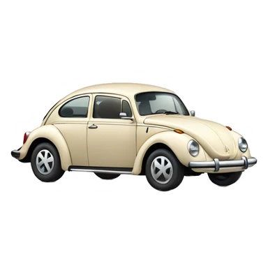 new volkswagen beetle in a light cream color sticker