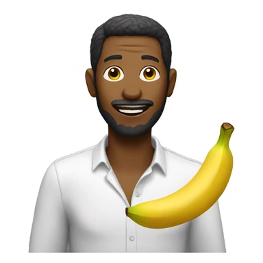Man eating banana sticker