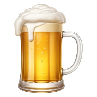 Tsingtao beer in glass mug, golden beer with white foam, iconic Chinese beer, emoji style sticker