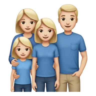 Happy family: mom, dad, 2 sisters and brother sticker