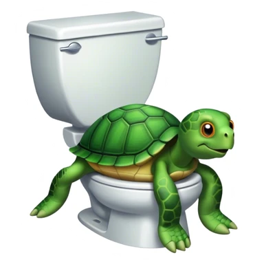 Turtle on toilet  sticker