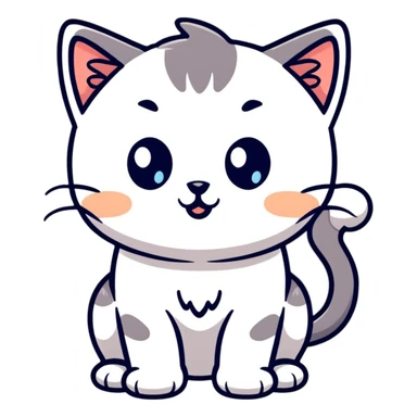 adorable kitten with big teary eyes sticker