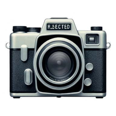 A 6x6 medium format film frame with a badly exposed photo (overexposed or underexposed), and “REJECTED” written across it in black Sharpie handwriting style. The frame should look authentic, with visible film borders, edge markings, and a slightly worn analogue texture. sticker