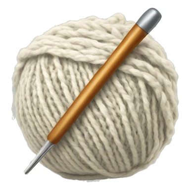 Ball of yarn and crochet hook sticker