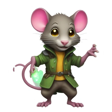 master splinter rat with glowing neon sticker