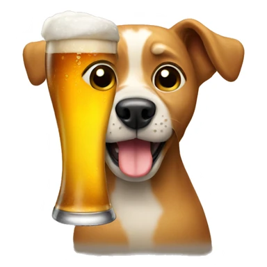 Dog drinking beer sticker