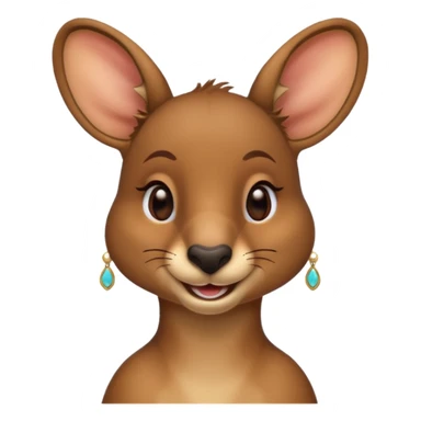 kangaroo with earrings sticker