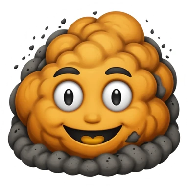 a pile of ash and dust smiling sticker